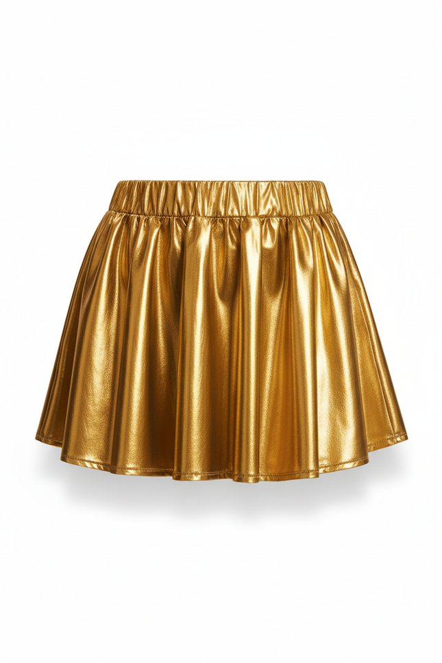 Jupe Plissée dorée brillante chic