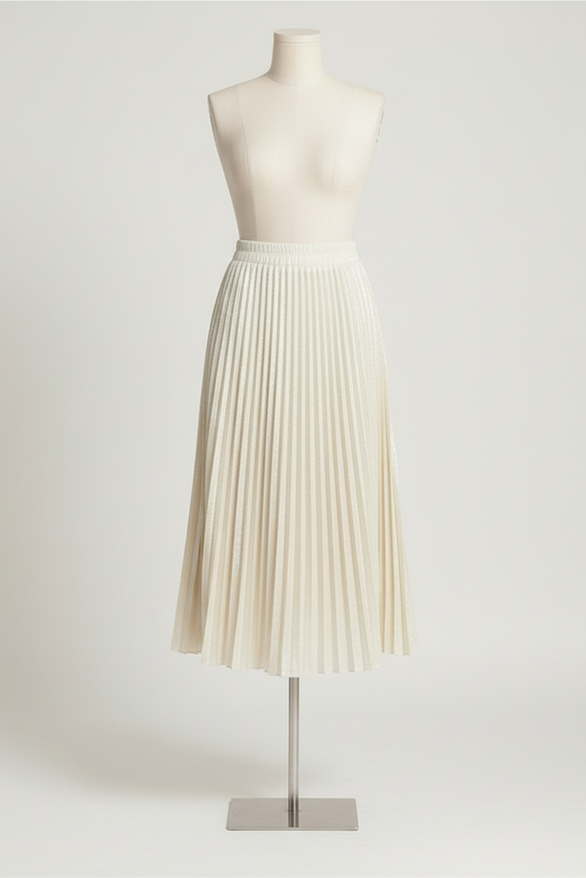 Jupe Plissée velours doré élégante