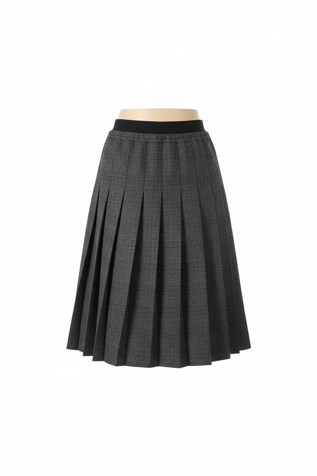 Jupe Plissée grise midi chic