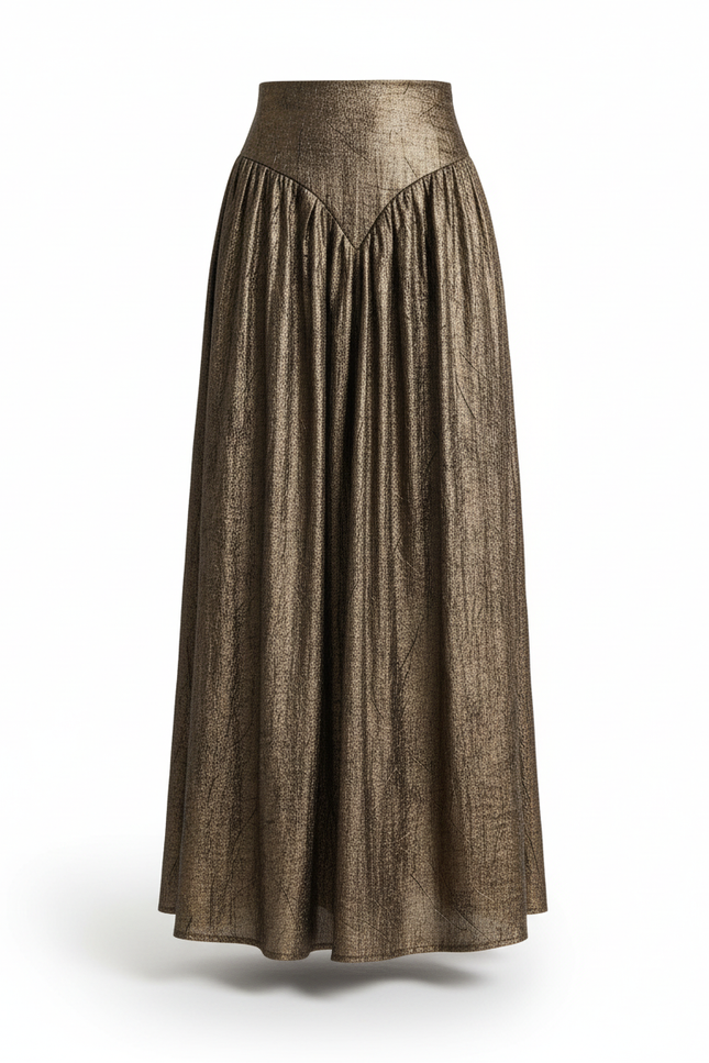 Jupe Plissée dorée métallisée élégante