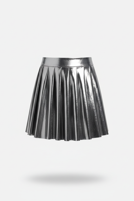 Jupe Plissée argentée brillante chic raffinée