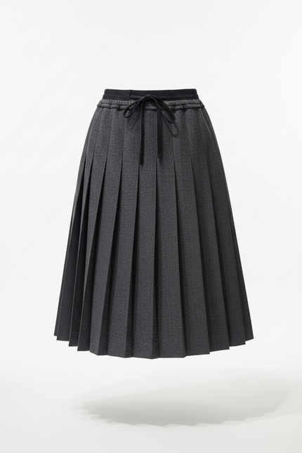 Jupe Plissée gris anthracite taille élastique élégante