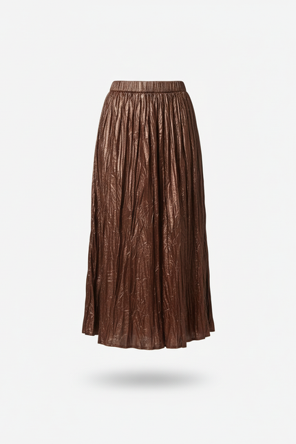 jupe plissée simili cuir grande taille
