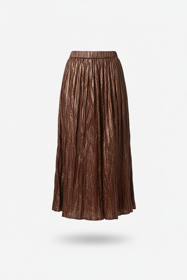 jupe plissée simili cuir grande taille