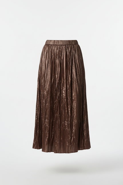 Jupe Plissée métallisée froissée chic