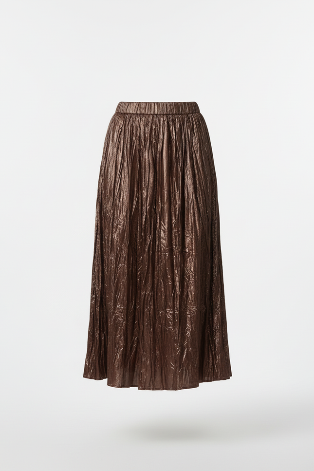 Jupe Plissée métallisée froissée chic