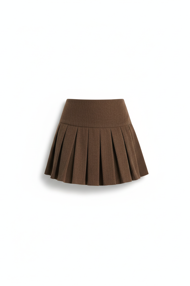 Jupe Plissée marron velours côtelé vintage