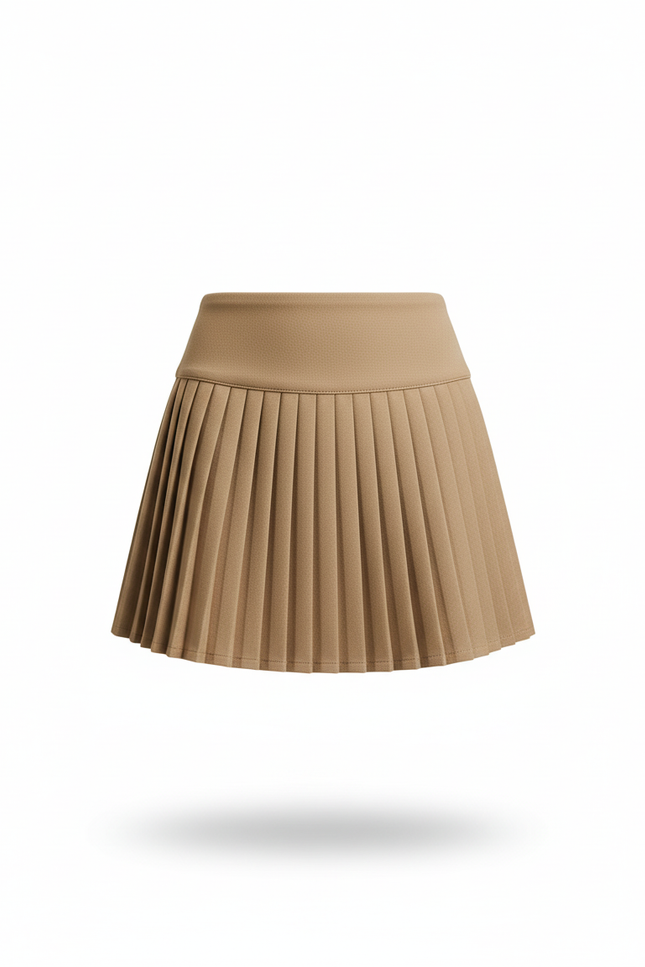 Jupe Plissée Kaki Courte Chic