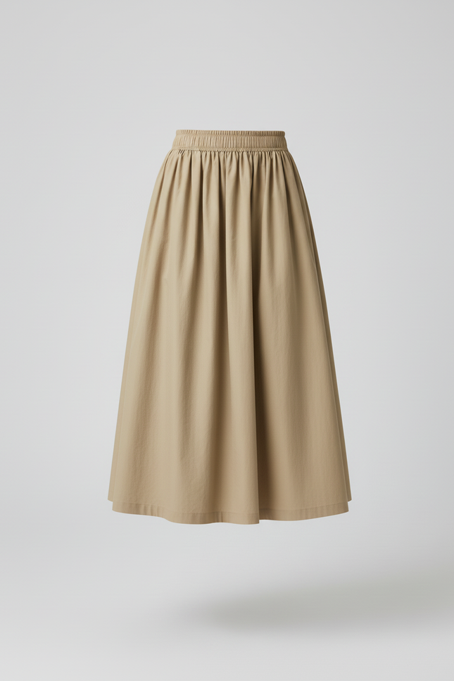 Jupe Plissée Kaki Fluide Élégante