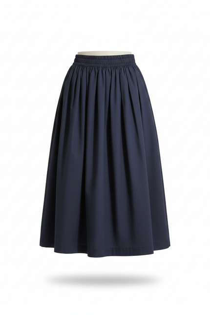 Jupe Plissée bleue marine taille haute élégante raffinée