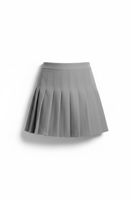 Jupe Plissée grise mini Preppy raffinée délicate
