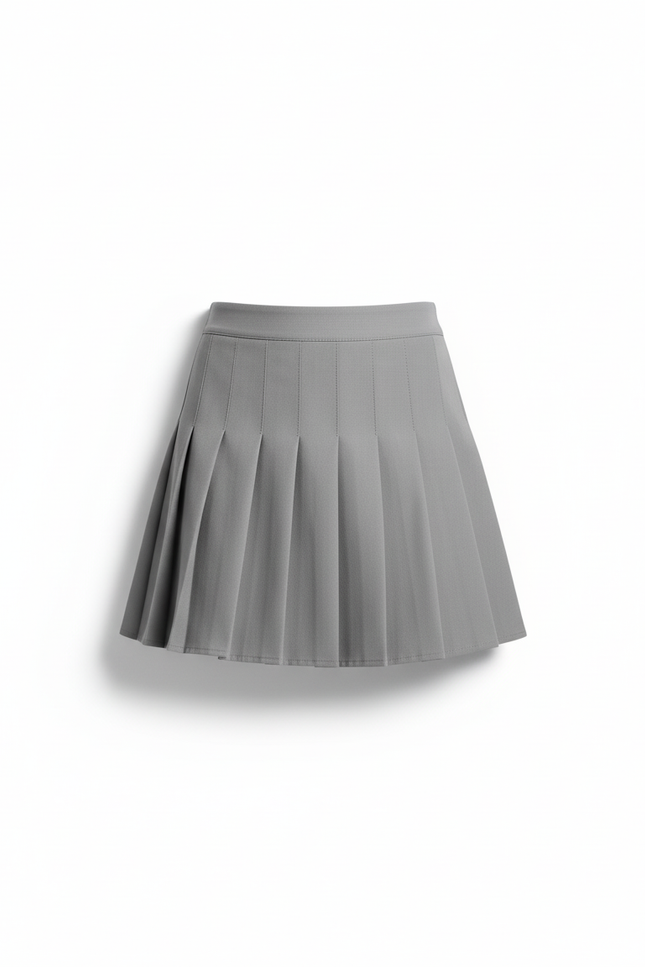 Jupe Plissée grise mini Preppy raffinée délicate