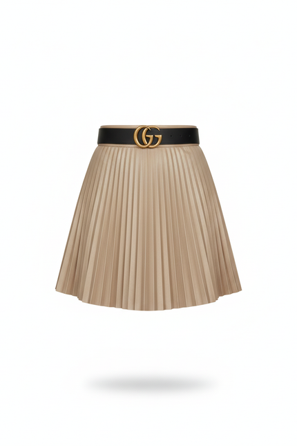 Jupe Plissée mini beige chic