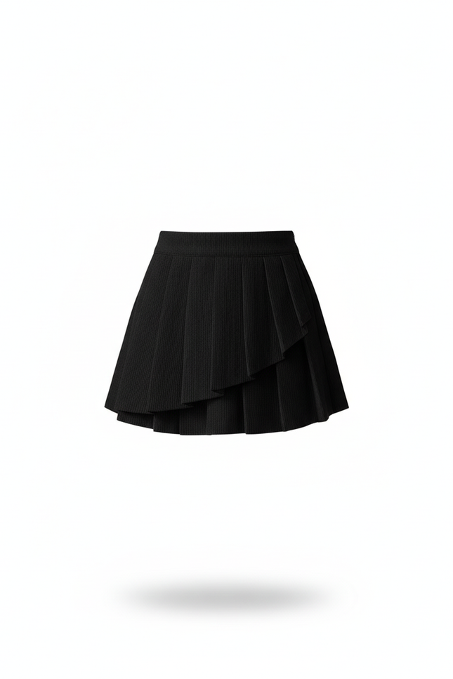 Jupe Plissée noire superposée chic