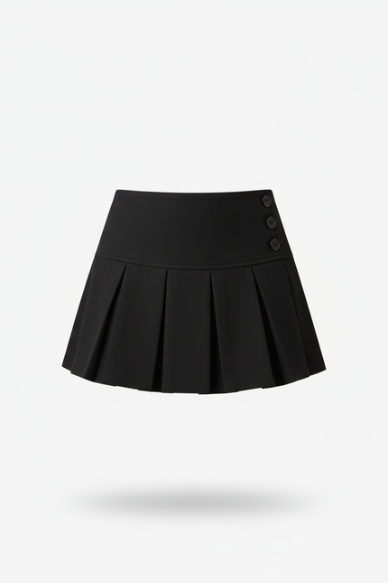 jupe plissée boutonnée