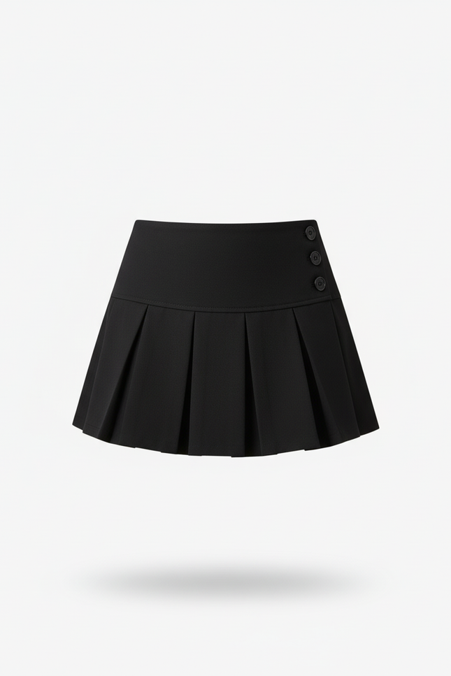 jupe plissée boutonnée