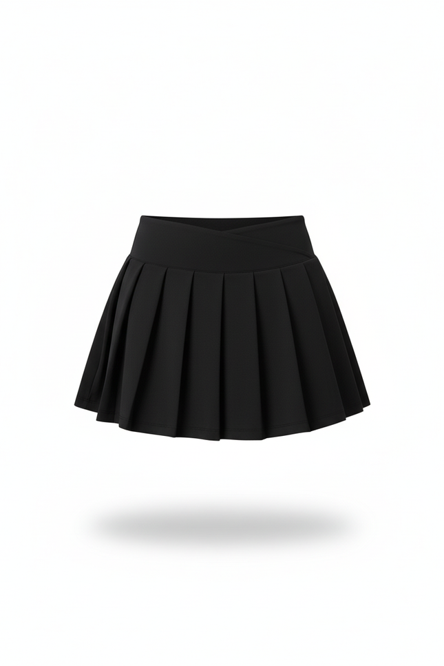 Jupe Plissée Noire Coupe V Chic