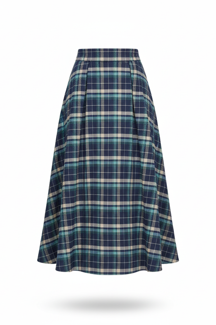 Jupe Plissée écossaise midi chic