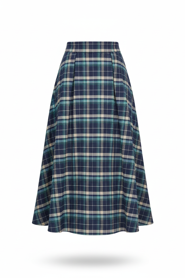Jupe Plissée écossaise midi chic