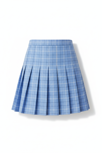 Jupe Plissée bleue à carreaux chic