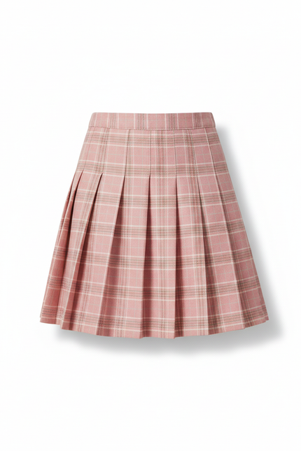 Jupe Plissée Rose Carreaux Chic