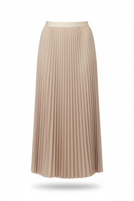 Jupe Plissée beige midi élégante