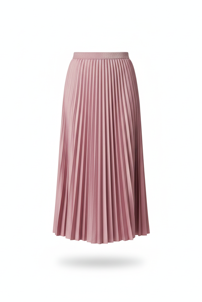 Jupe Plissée rose midi élégante raffinée