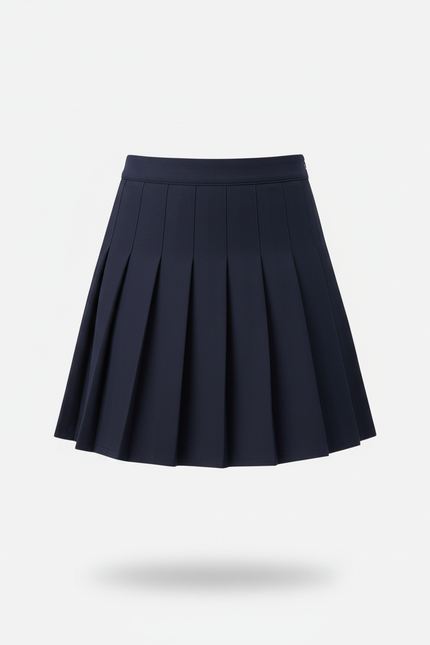 Jupe Plissée bleu marine taille haute preppy