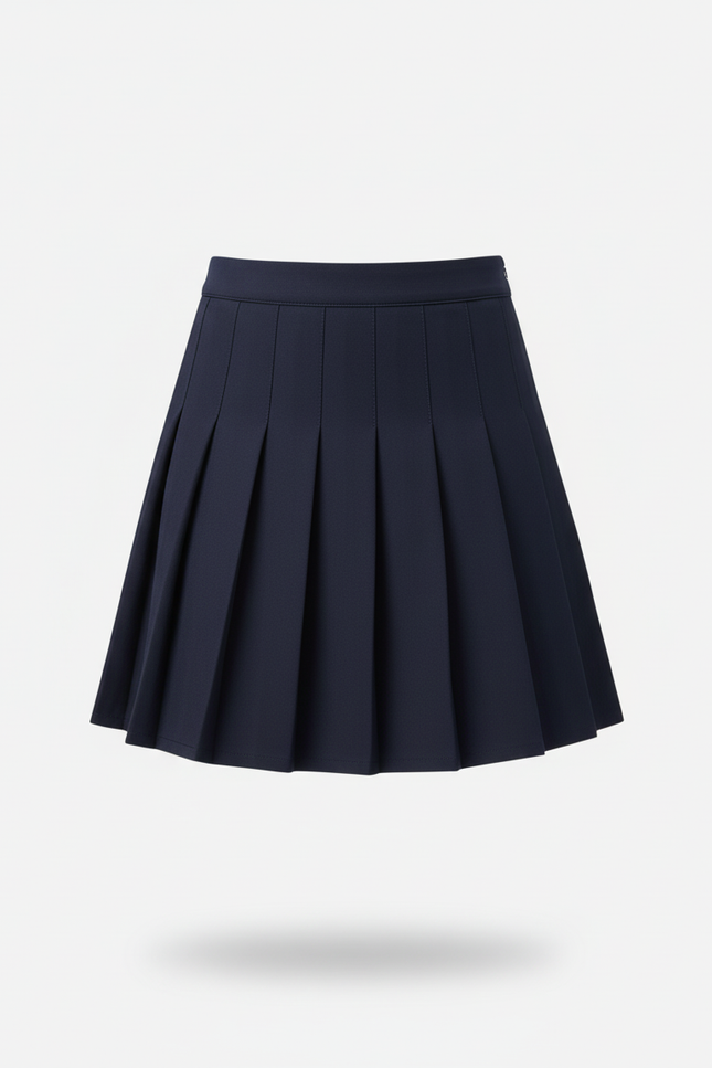Jupe Plissée bleu marine taille haute preppy