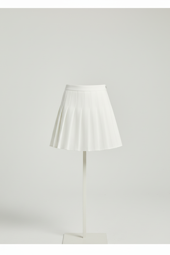 Jupe Plissée Blanche Taille Haute Kawaii