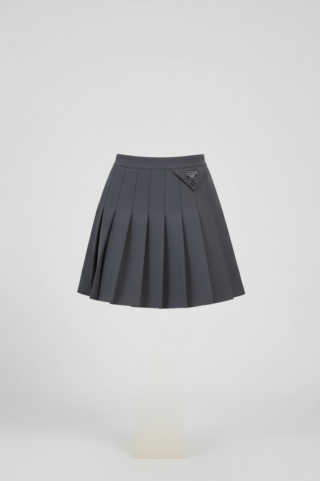 jupe short plissée grise