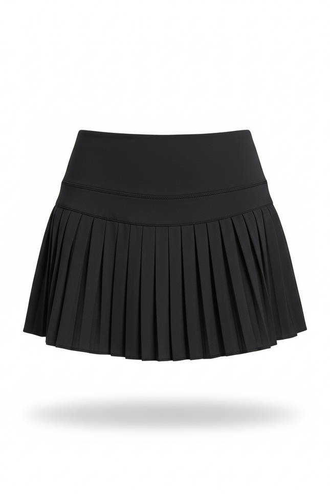 Jupe Plissée Noire Courte Décontractée