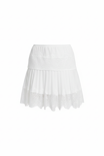 Jupe Plissée blanche dentelle chic