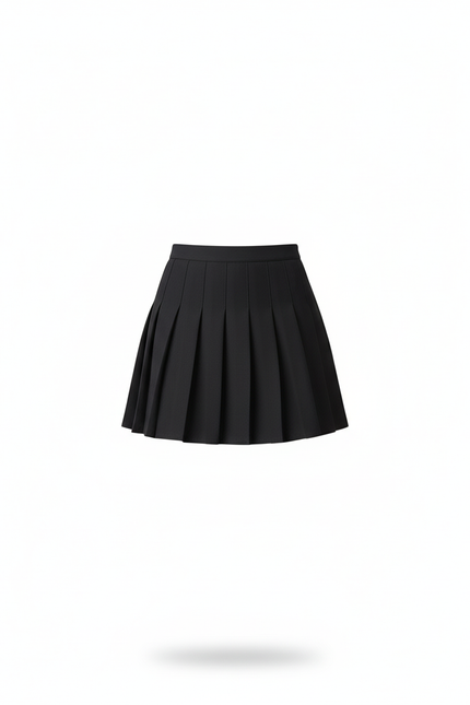 jupe noir plissée courte