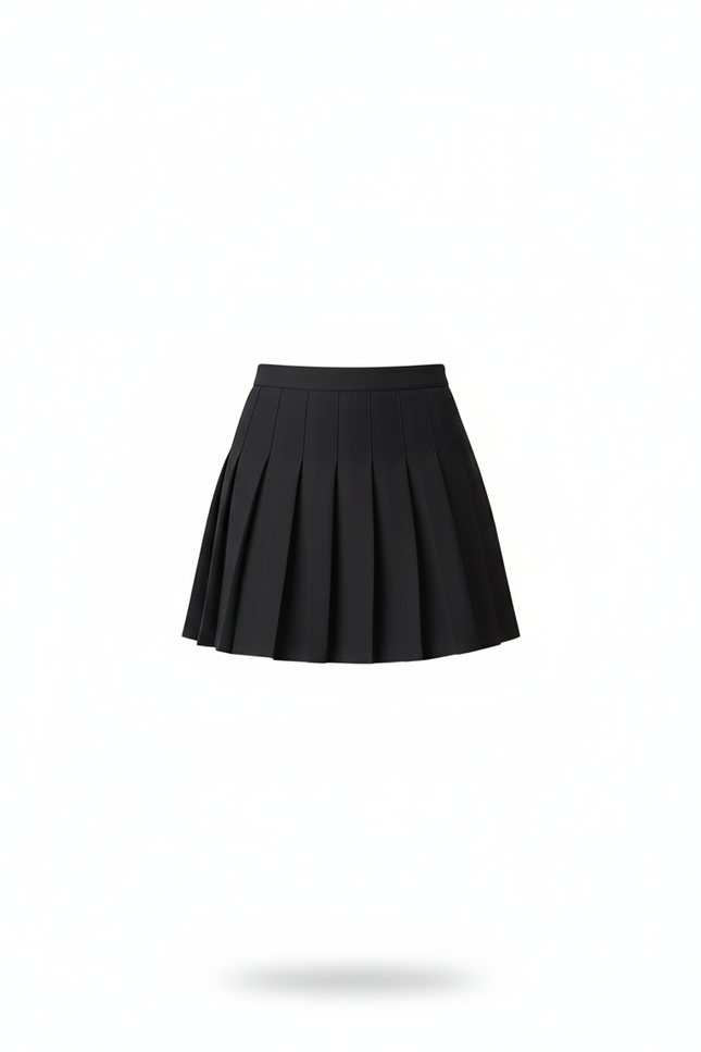 jupe noir plissée courte