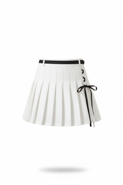 Jupe Plissée blanche mini Streetwear
