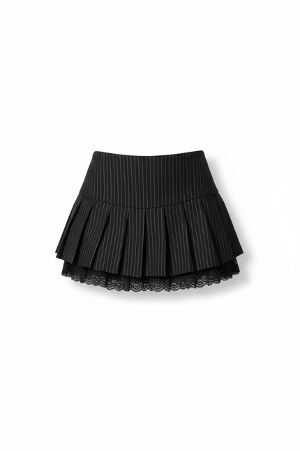 Jupe Plissée mini rayée décontractée