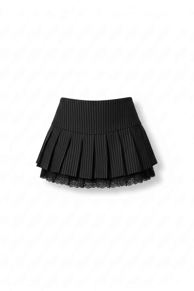 Jupe Plissée mini rayée décontractée