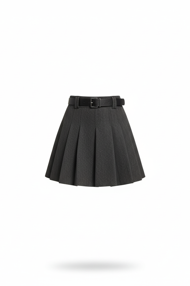 Jupe Plissée Grise Mini Chic raffinée féminine