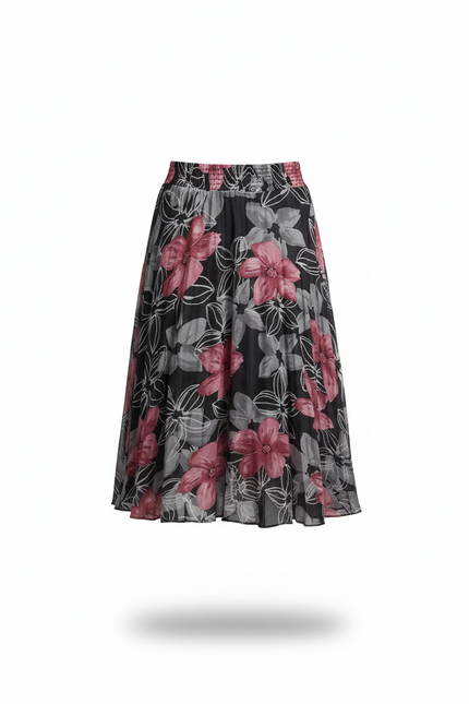 Jupe Plissée florale fluide élégante