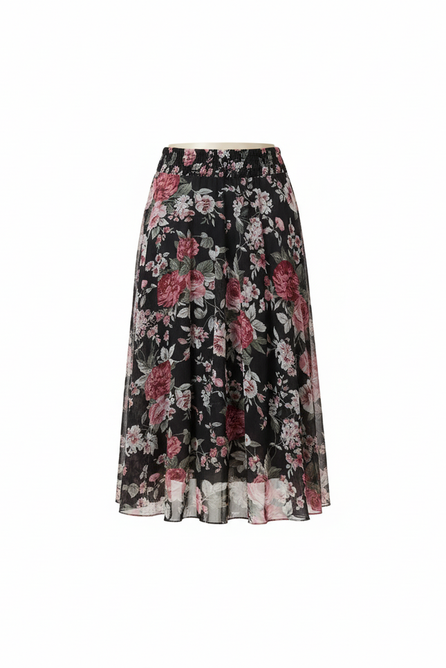 Jupe Plissée florale fluide