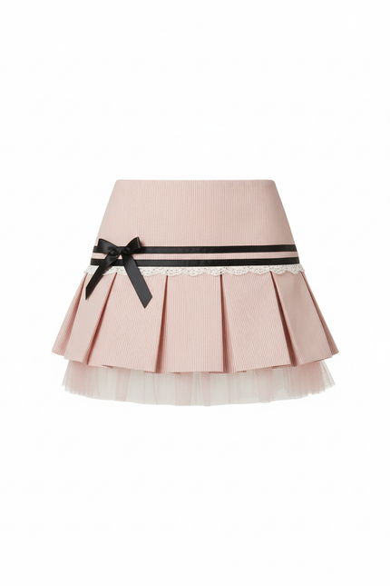 Jupe Plissée rose mini chic tendance