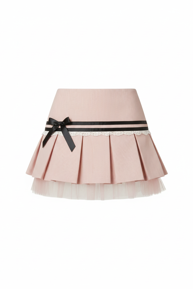 Jupe Plissée rose mini chic tendance