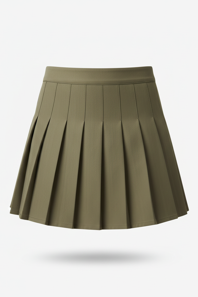Jupe Plissée Vert Kaki Mini Chic