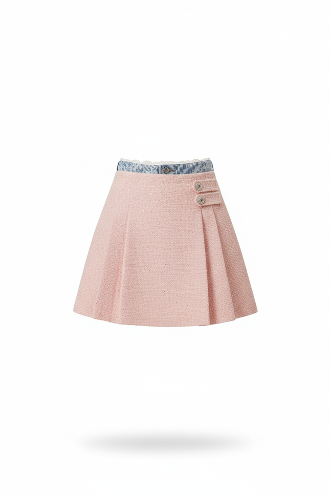 jupe plissée sequins