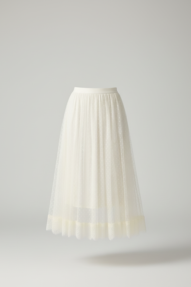 Jupe Plissée Tulle Longue Élégante
