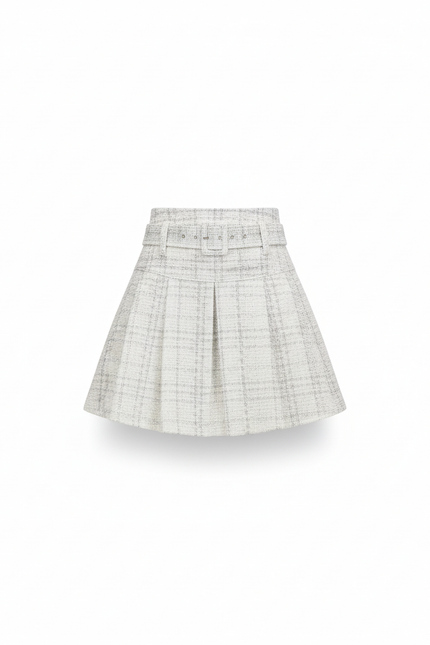 Jupe Plissée Tweed Mini élégante