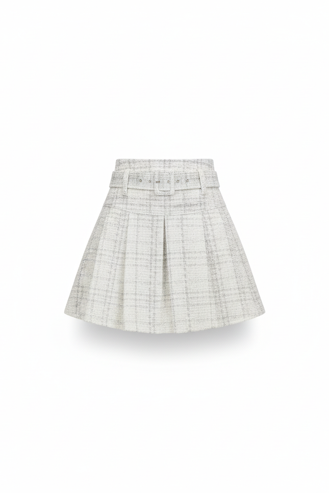 Jupe Plissée Tweed Mini élégante
