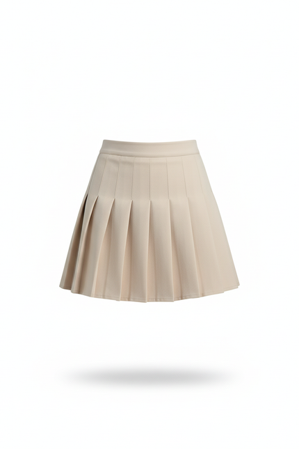 Jupe Plissée beige mini décontractée