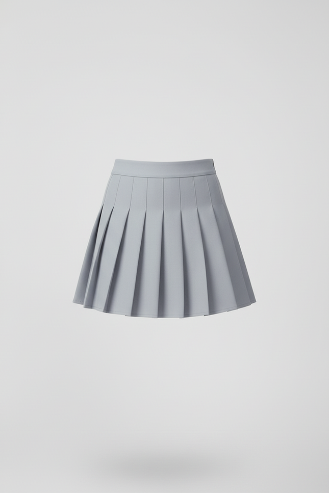 Jupe Plissée gris clair courte chic